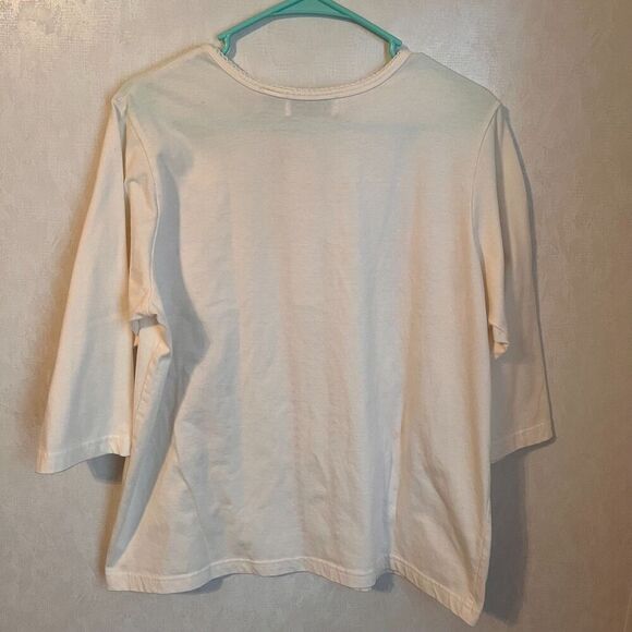 Shenanigans white blouse with colorful embroidery on front - Picture 2 of 5